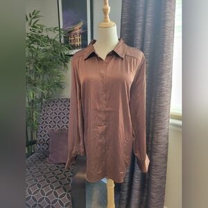 Torrid Satin Longsleeve Blouse